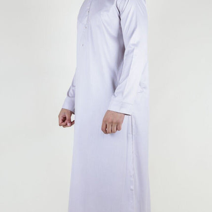 Men's Beige Thobe Robe Satin Emirati Islamic Jubba Eid Regular Fit