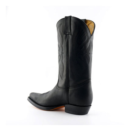 Grinders Mens Black Cowboy Leather Boots - Louisiana