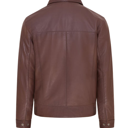 Mens Retro 100% Nappa Leather Harington Biker Jacket