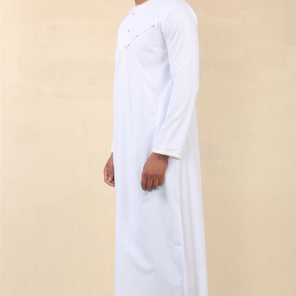 Men's Omani Eid White Thobe  Saudi Emirati Jubba Robe