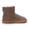 Women’s Leopard Print Genuine Sheepskin Real Fur Winter Ankle Boots - Frost