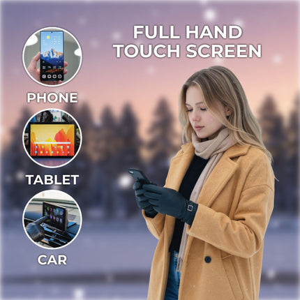 Womens Teal Green Italian Leather Winter Buckle Soft Wool Lining Gloves - L-GLV-601