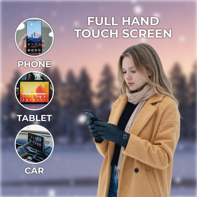 Womens Teal Green Italian Leather Winter Buckle Soft Wool Lining Gloves - L-GLV-601