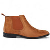 Men's Tan Suede Chelsea Boots Real Leather Lined Slip-On