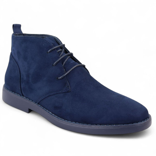 Men's Navy Premium Desert Style Suede Chukka Boots