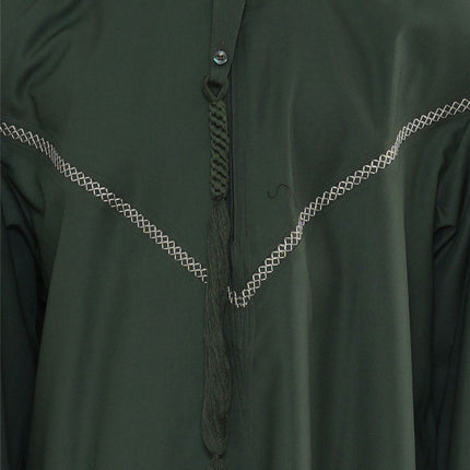 Kids Boys Eid Green Moroccan Thobe Robe Djellaba Ramadan Eid Jubba- K-HM10