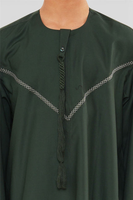 Kids Boys Eid Green Moroccan Thobe Robe Djellaba Ramadan Eid Jubba- K-HM10