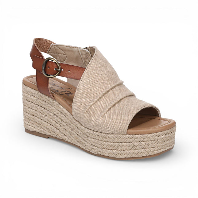 Blowfish Malibu Womens Brown Beige Wedge Slingbacks Heel Sandals - Amira