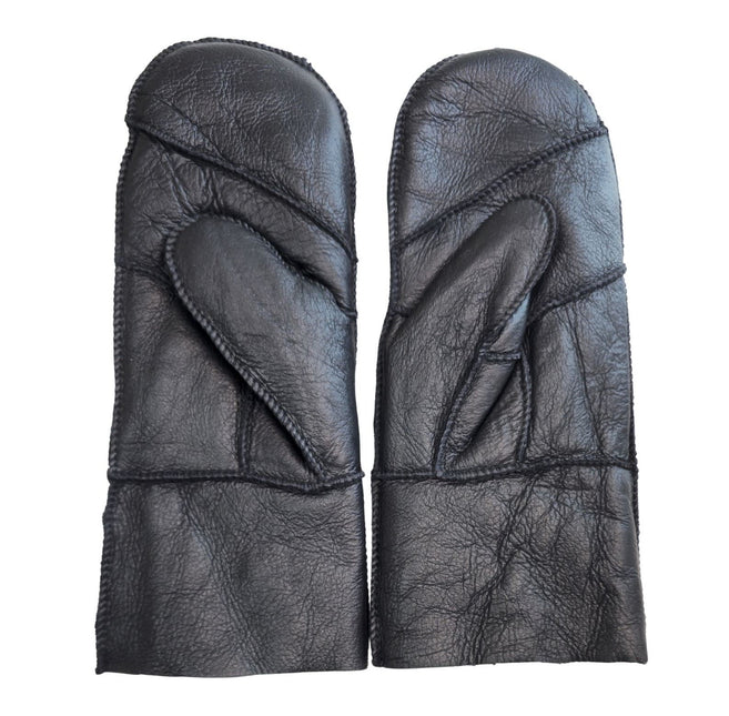 Infinity Leather Womens Black Genuine Real Sheepskin Mittens Warm Gloves