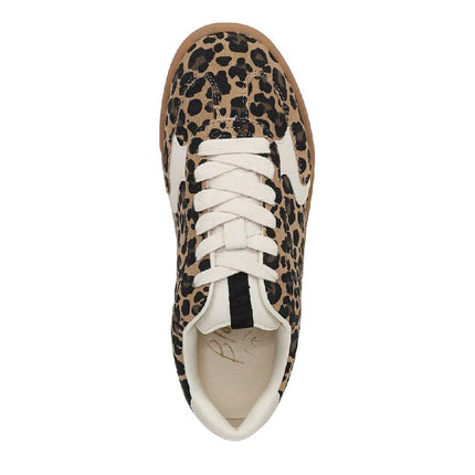 Blowfish Malibu Womens Leopard Brown Lace-Up Sneakers - Tastic