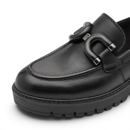 Tamaris Women's Black Leather Loafer Comfort Shoes - 24740-47