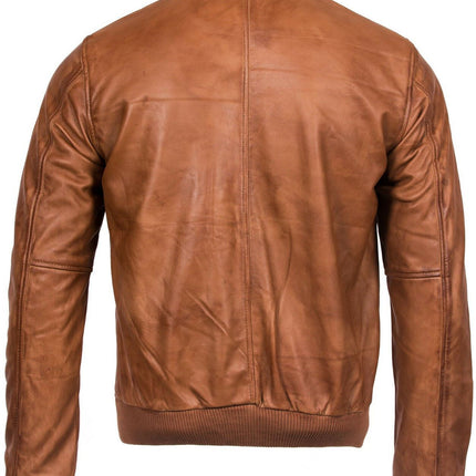 Mens Retro Varsity Leather Bomber Jacket-Pretoria