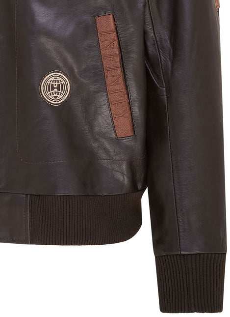 Mens Leather Bomber Jacket Air Force Badge Pilot Flying US Aviator Jacket
