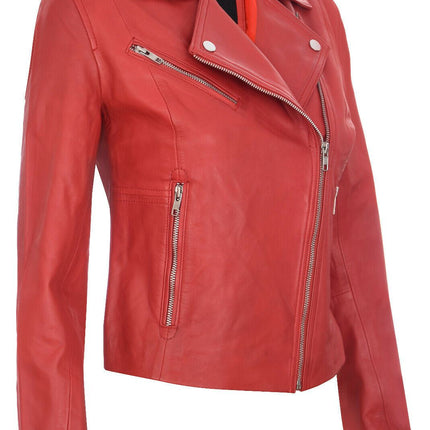 Womens Leather Biker Jacket-Zanzibar