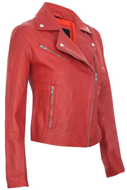 Womens Leather Biker Jacket-Zanzibar