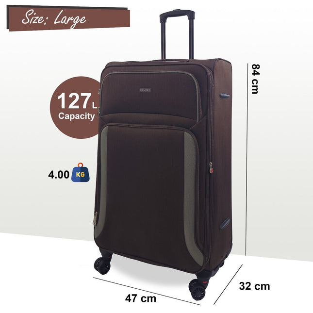 Soft Shell Suitcase Luggage Set Travel Light Carry On Cabin Bag
