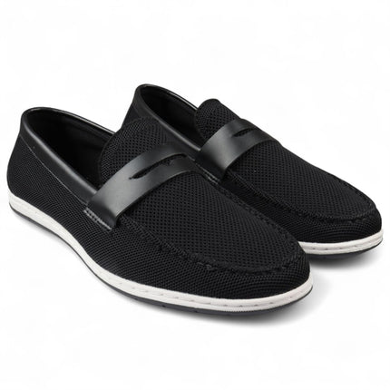 Men’s Black Breathable Loafers Lightweight Slip-On