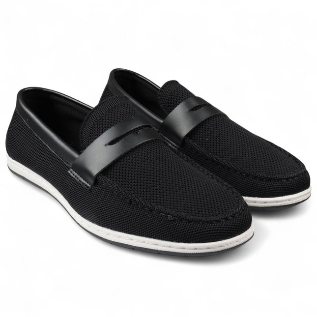 Men’s Black Breathable Loafers Lightweight Slip-On