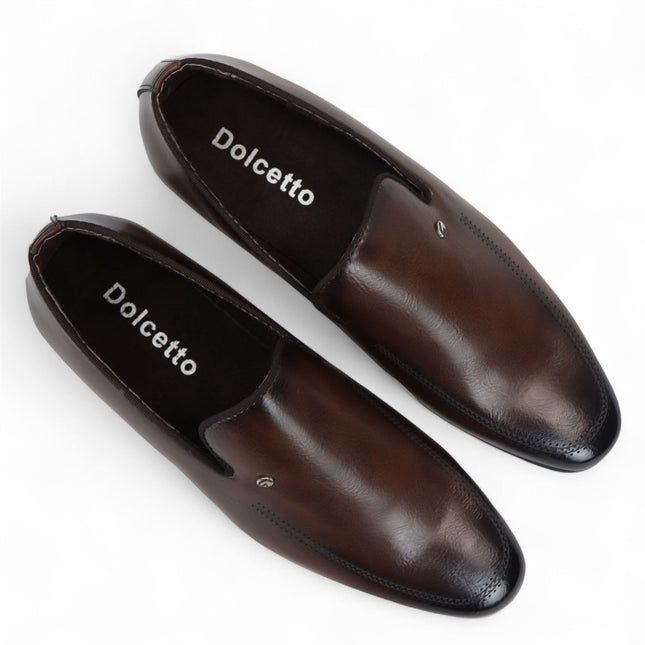 Men's Brown Classic Slip-On Loafers Formal Shoes