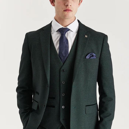 Men's Green Suit Blazer Prince Of Wales Formal Blazer