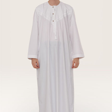 Men's Eid White Moroccan Jubba Robe Djellaba Ramadan Eid Thobe - HM11
