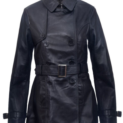 Womens Nappa Leather Trench Coat-Mosul