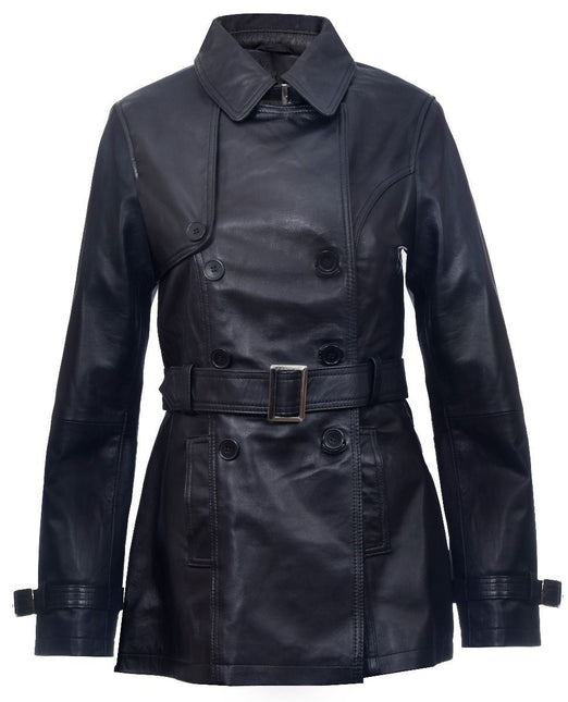 Womens Nappa Leather Trench Coat-Mosul