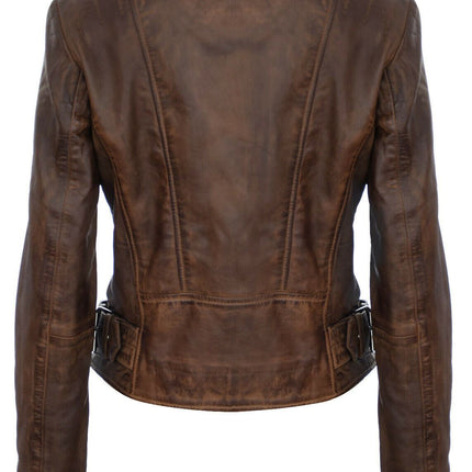 Womens Leather Biker Jacket-Celaya