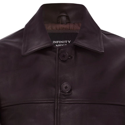 Mens Cowhide Leather Box Jacket-Mendoza