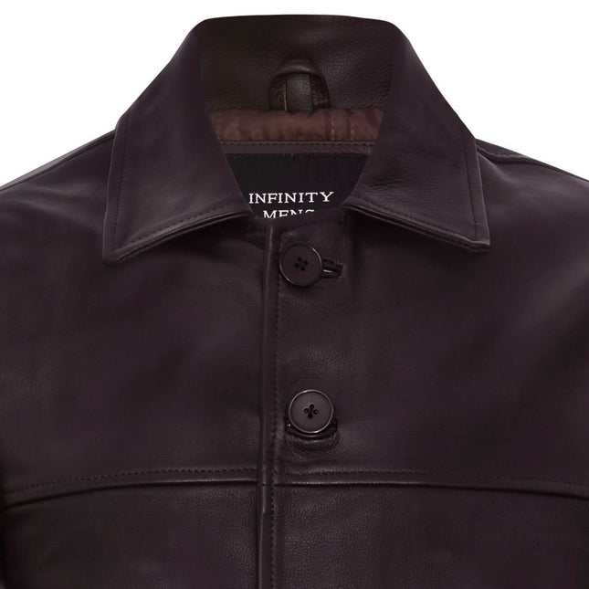 Mens Cowhide Leather Box Jacket-Mendoza