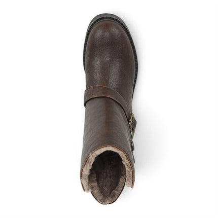Blowfish Malibu Women's Brown Faux Leather Winter Biker Boots - Venice-Cozy