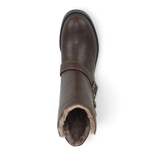 Blowfish Malibu Women's Brown Faux Leather Winter Biker Boots - Venice-Cozy