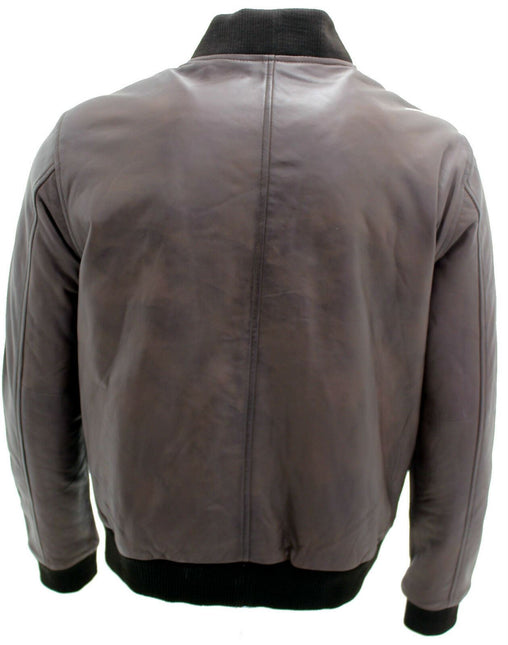 Mens Retro Varsity Leather Bomber Jacket-Pretoria