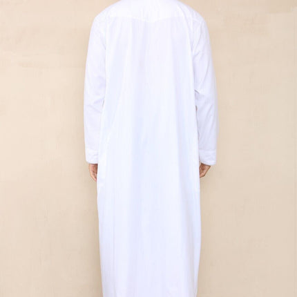 Mens White Thobe Jubba Saudi Islamic Arab Eid Emirati Kaftan Jubbah Tassel Robe