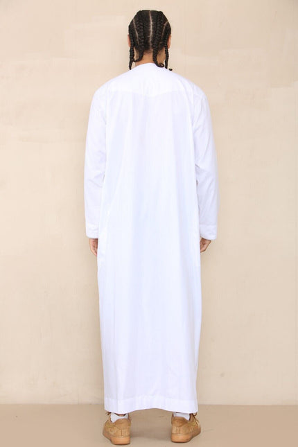 Mens White Thobe Jubba Saudi Islamic Arab Eid Emirati Kaftan Jubbah Tassel Robe