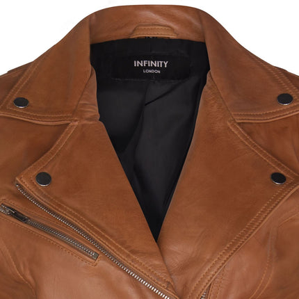 Womens Leather Classic Biker Brando Jacket-Baku