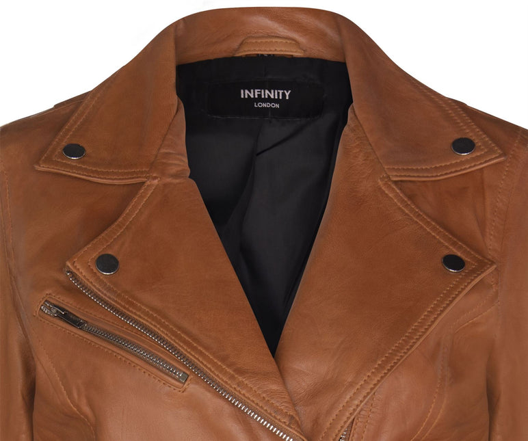 Womens Leather Classic Biker Brando Jacket-Baku