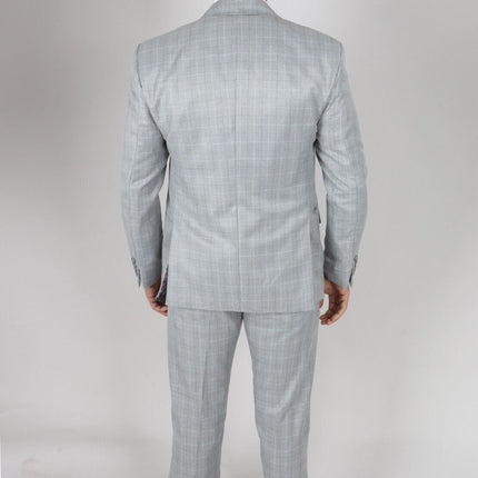 Mens IM2 Classic Plain Light Grey 3 Piece Suit
