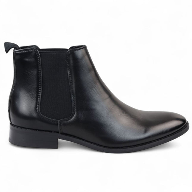 Men's Black Chelsea Slip-On Office Ankle Boots