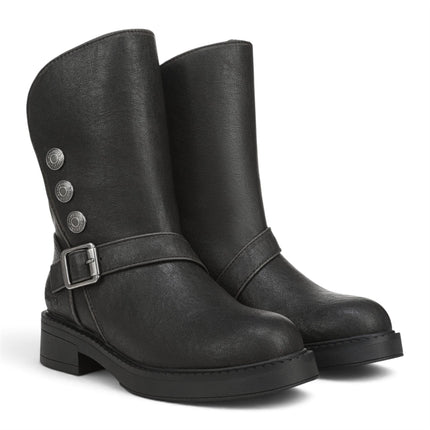 Blowfish Malibu Women's Black Faux Leather Winter Biker Boots - Venice-Cozy