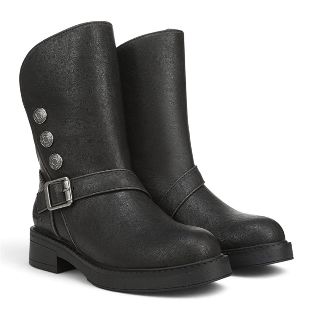 Blowfish Malibu Women's Black Faux Leather Winter Biker Boots - Venice-Cozy