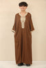 Kid's Boys Brown Moroccan Thobe Jubba Robe Eid Djellaba Gandoura
