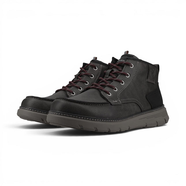 Bugatti Men's Grey Leather Lace-up Casual Ankle Boots - Pulau