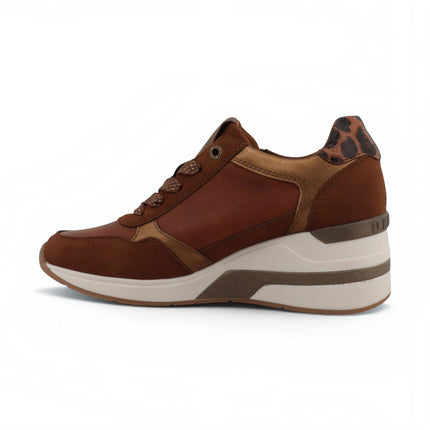 Mustang Women's Tan Cream Platform Sneaker Trainer Casual Shoes - M0872002