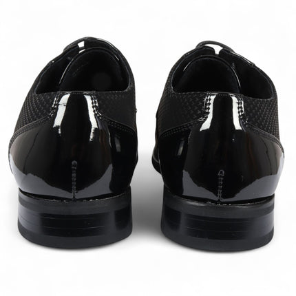 Men's Black Leather Oxford Formal Derby Shoes