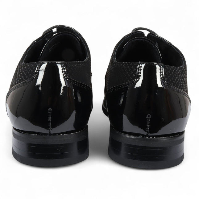 Men's Black Leather Oxford Formal Derby Shoes