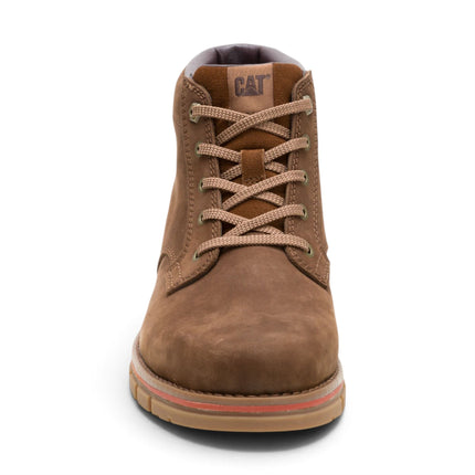 Caterpillar (CAT) Men's Water-Resistant Bison Brown Leather Ankle Boots - Estimate Chukka