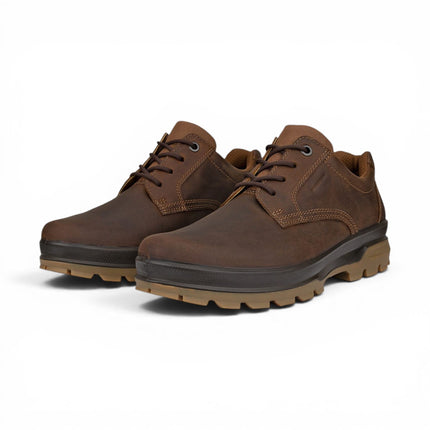 Ecco Men's Camel Brown Leather Waterproof Casual Shoes -  Rugged Track 25