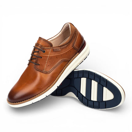 Pikolinos Men's Brown Leather Lace-Up Sneaker Trainers Shoes - Manacor