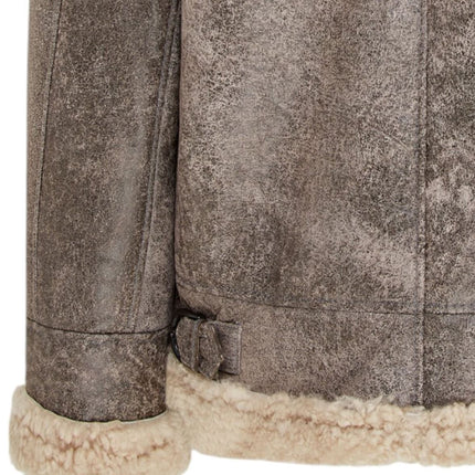 Mens B3 WW2 Sheepskin Leather Flying Aviator Jacket-Houston